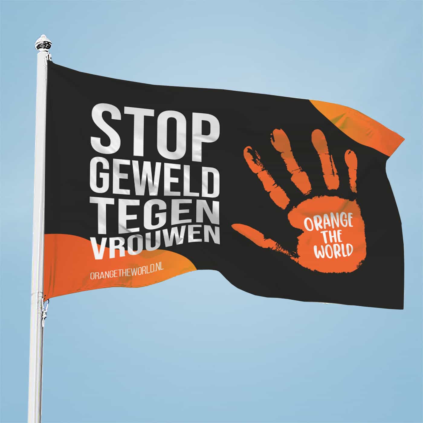 Orange die Weltflagge – schwarz